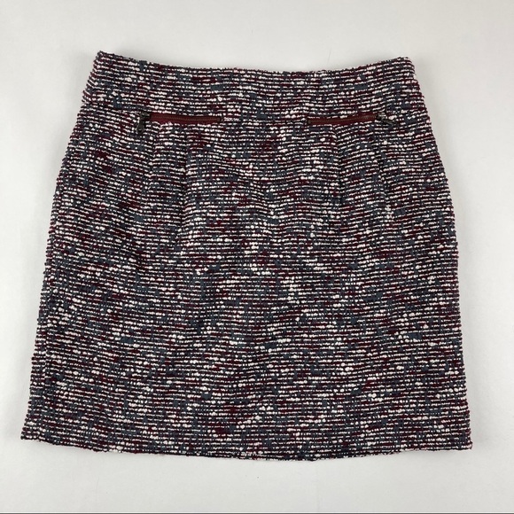 Loft Skirt Womens Size 4 Black Gray Striped Short Zipper - Picture 1 of 7